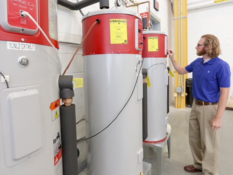 A heat pump water heater test set up at Oak Ridge National Laboratory.