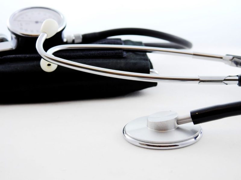 close-up image of a stethoscope and blood pressure cuff