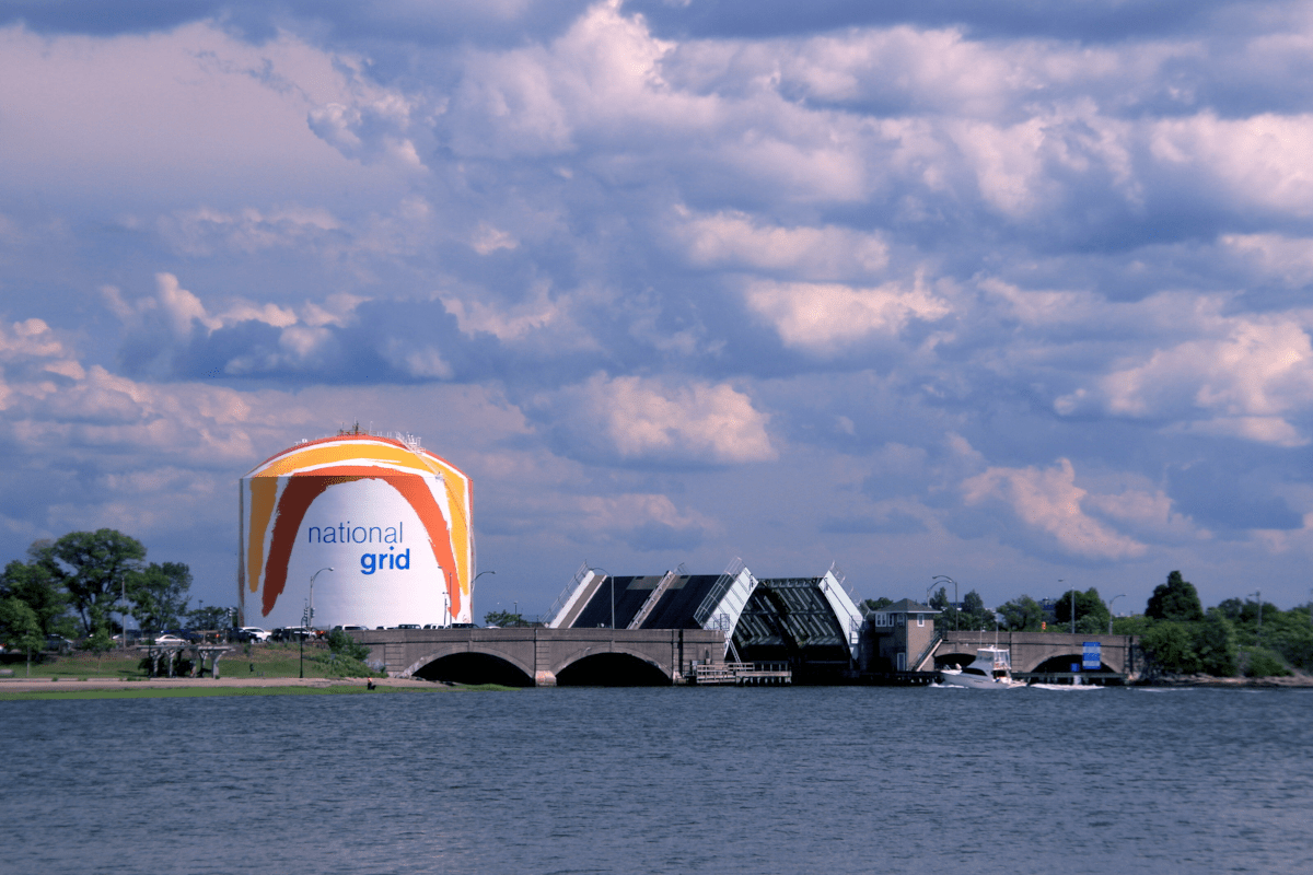 A National Grid liquified natural gas tank in Boston.